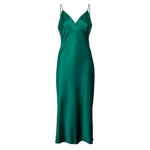 Vero Moda Sleeveless Green Satin Slip Dress